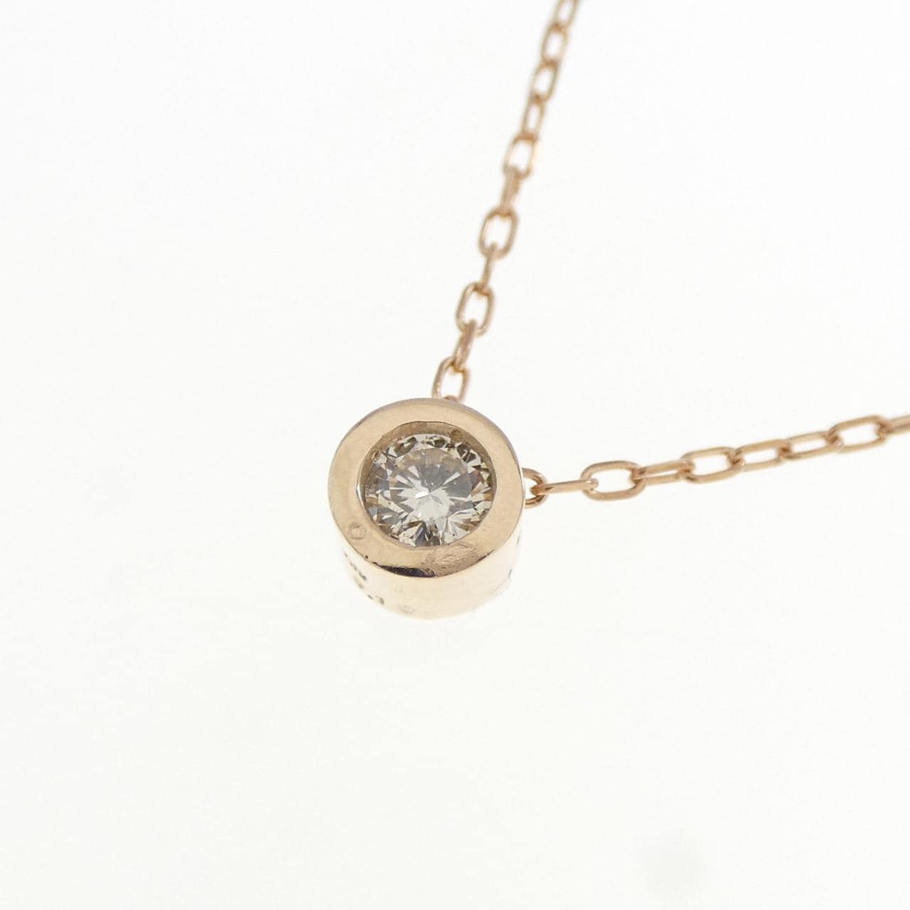 K10PG ソリティア ダイヤモンド ネックレス 0.10CT