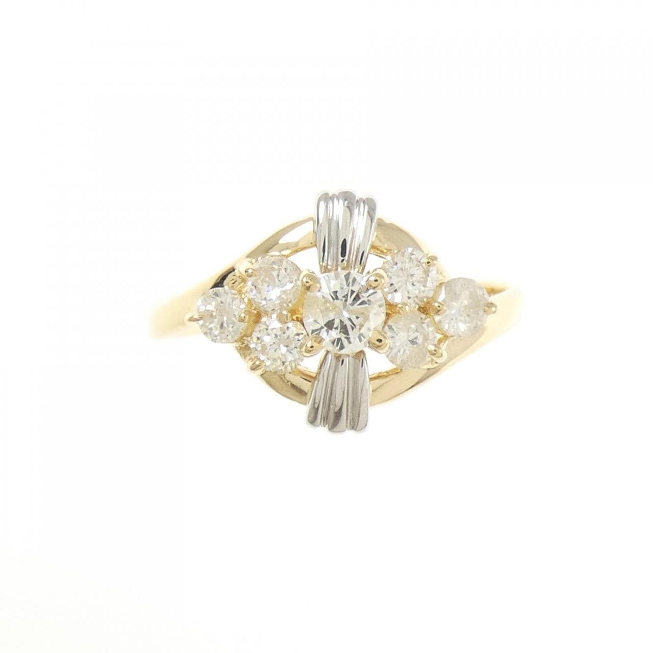 K18YG/PT900 ダイヤモンド リング 0.52CT
