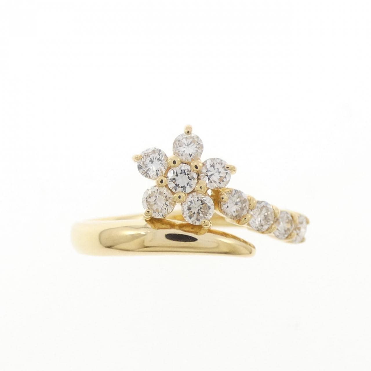 K18YG フラワー ダイヤモンド リング 0.50CT