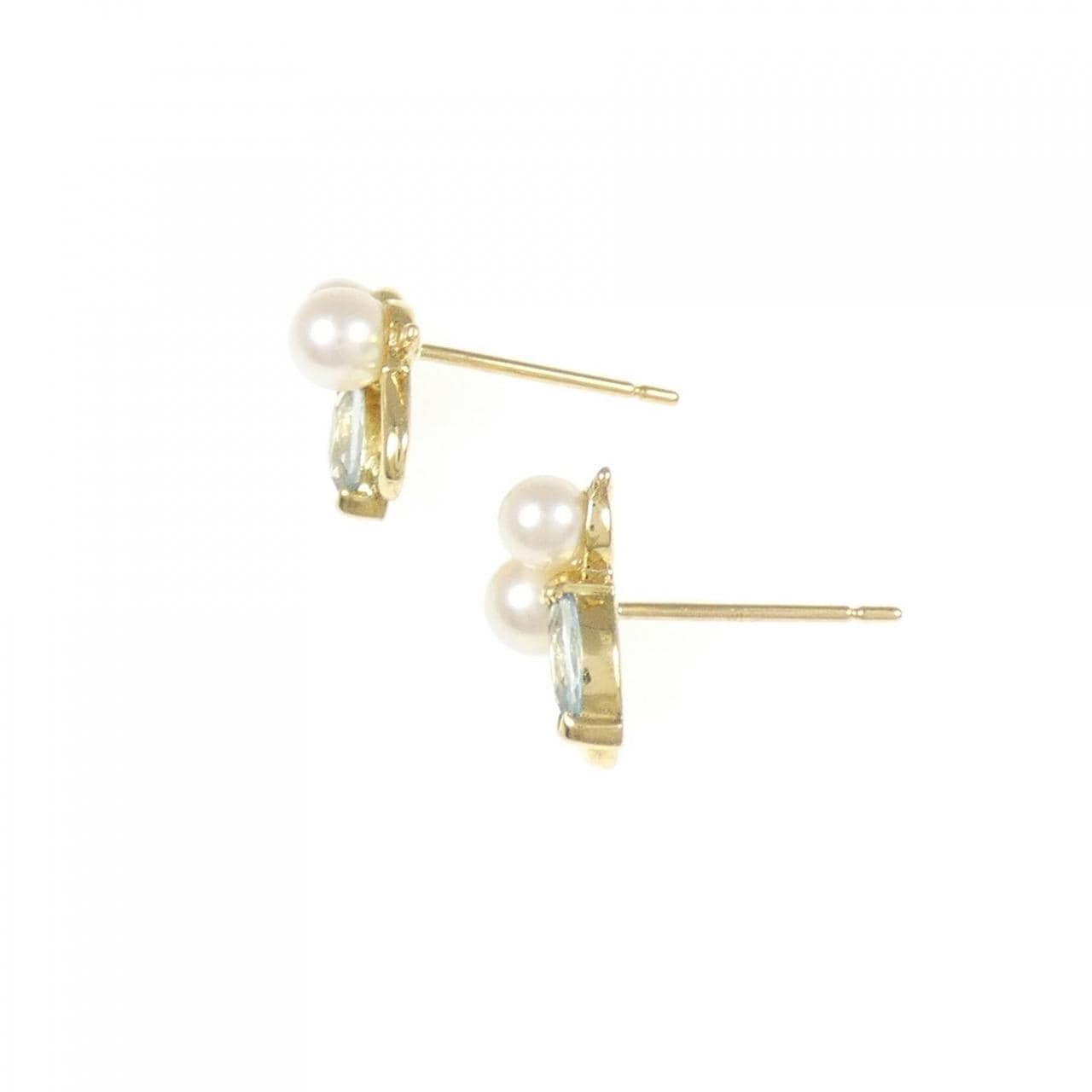 K18YG Akoya pearl earrings