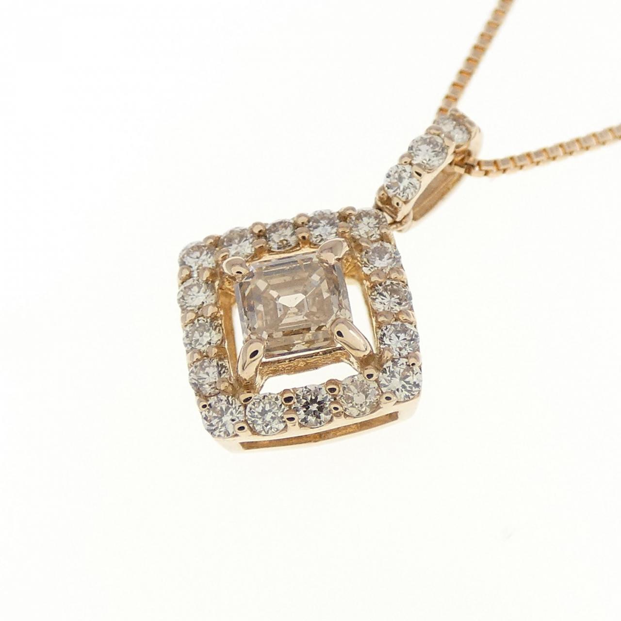 [BRAND NEW] K18PG Diamond necklace 0.37CT