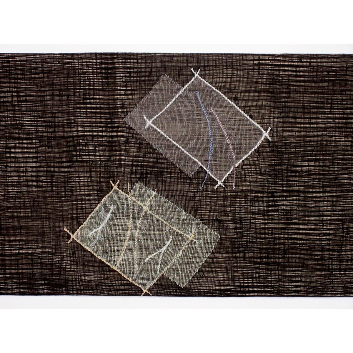 夏袋帯　透かしすくい織　リバーシブル