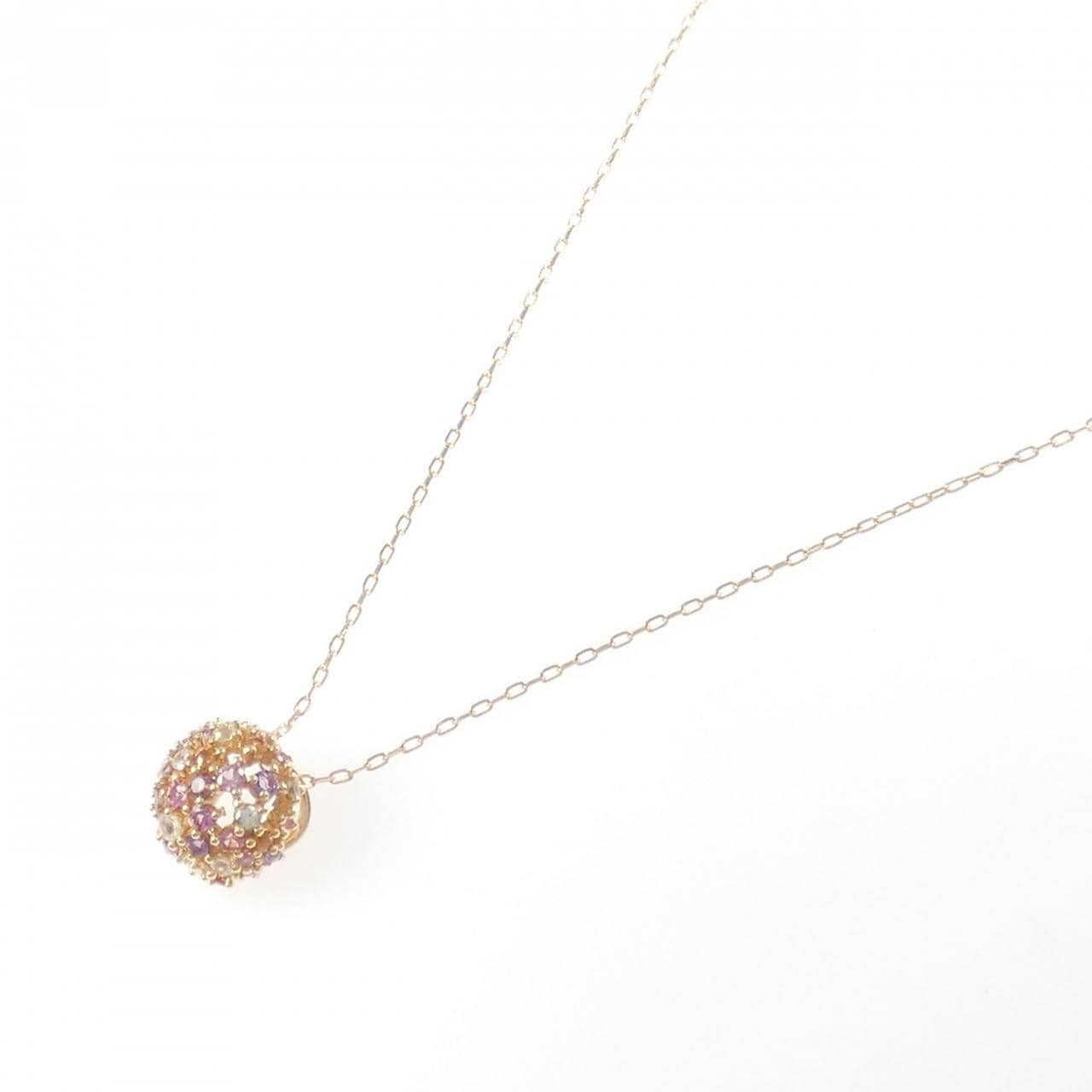 K18PG カラーストーン ネックレス