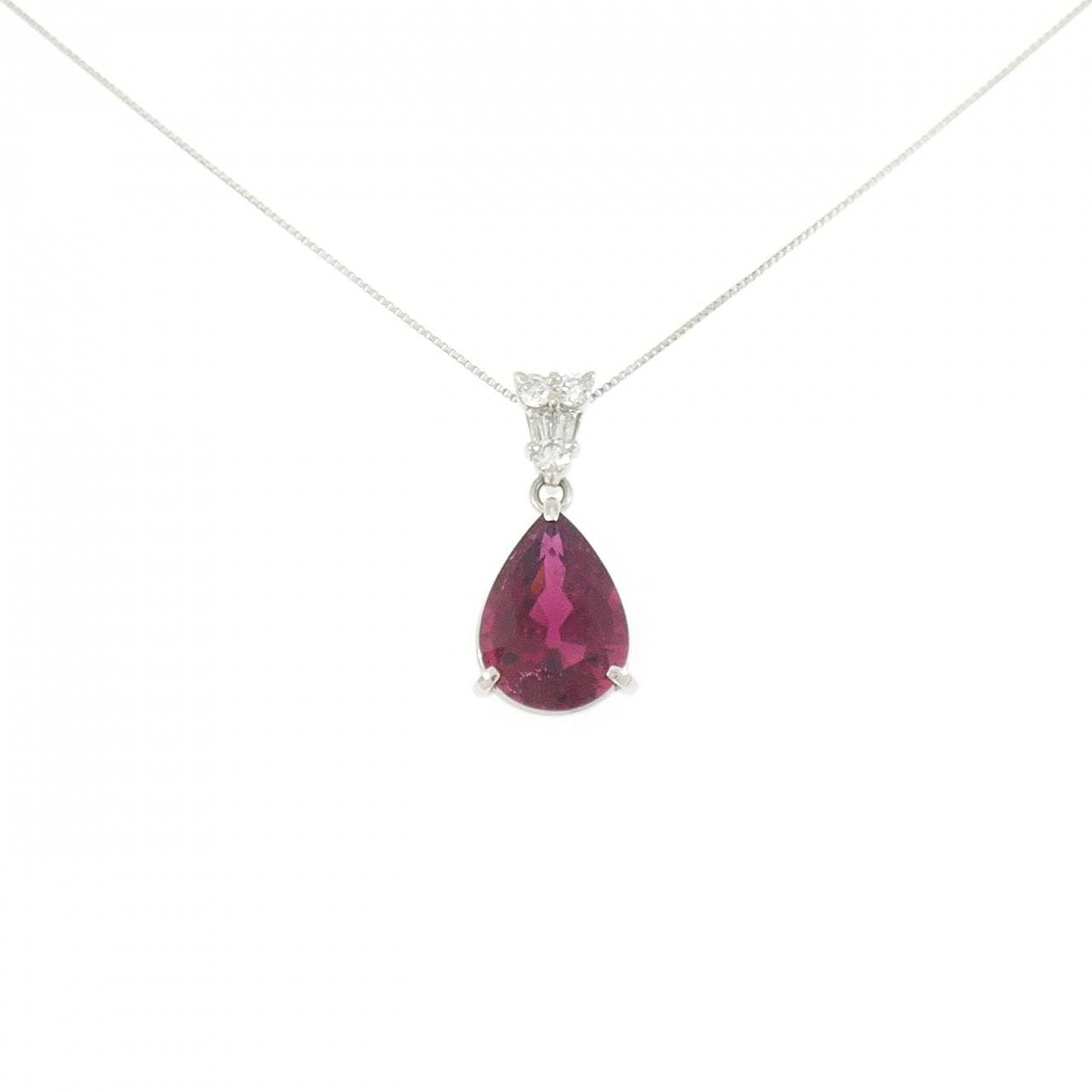 PT900/PT850 ルベライトトルマリン ネックレス 4.51CT