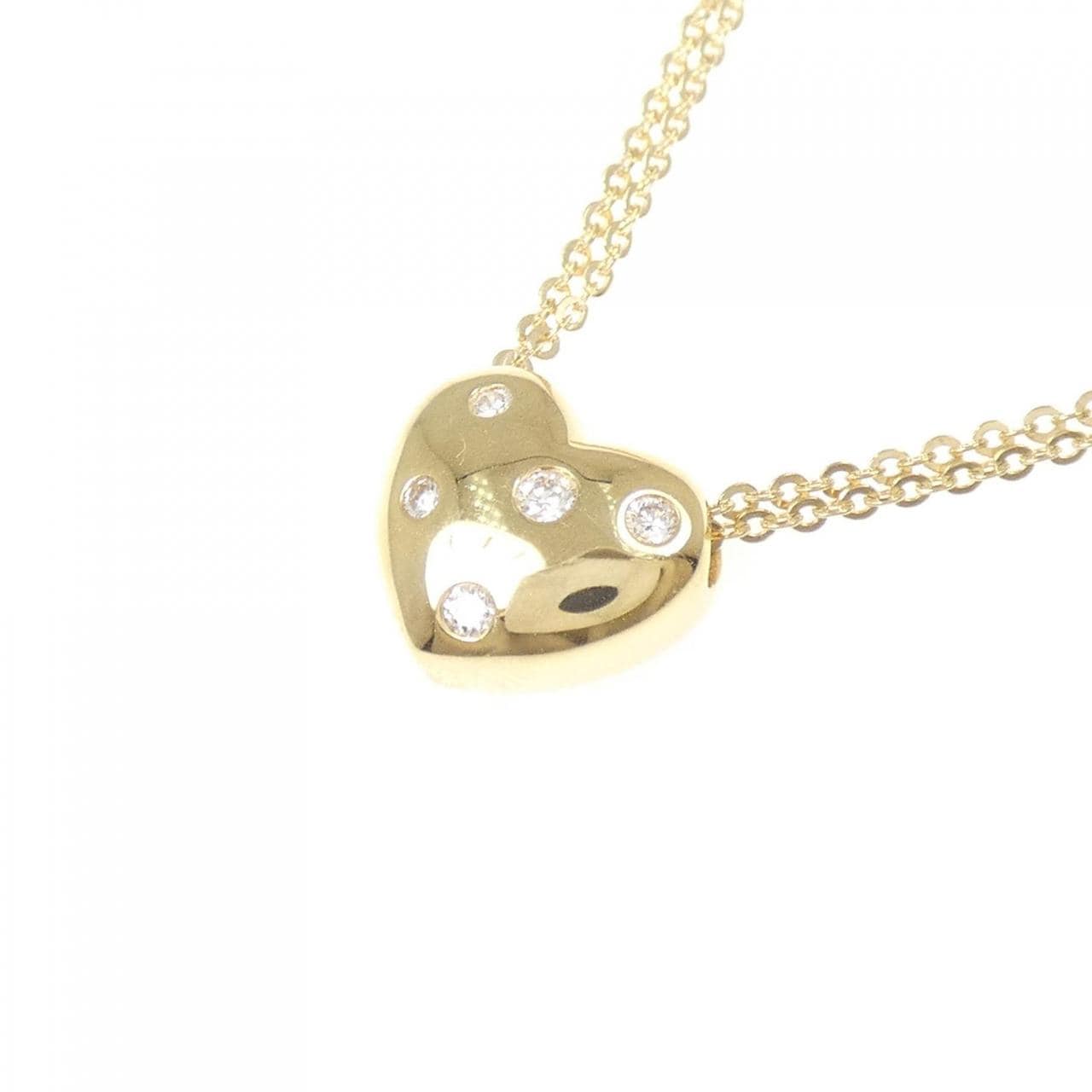 750YG ハート ダイヤモンド ネックレス