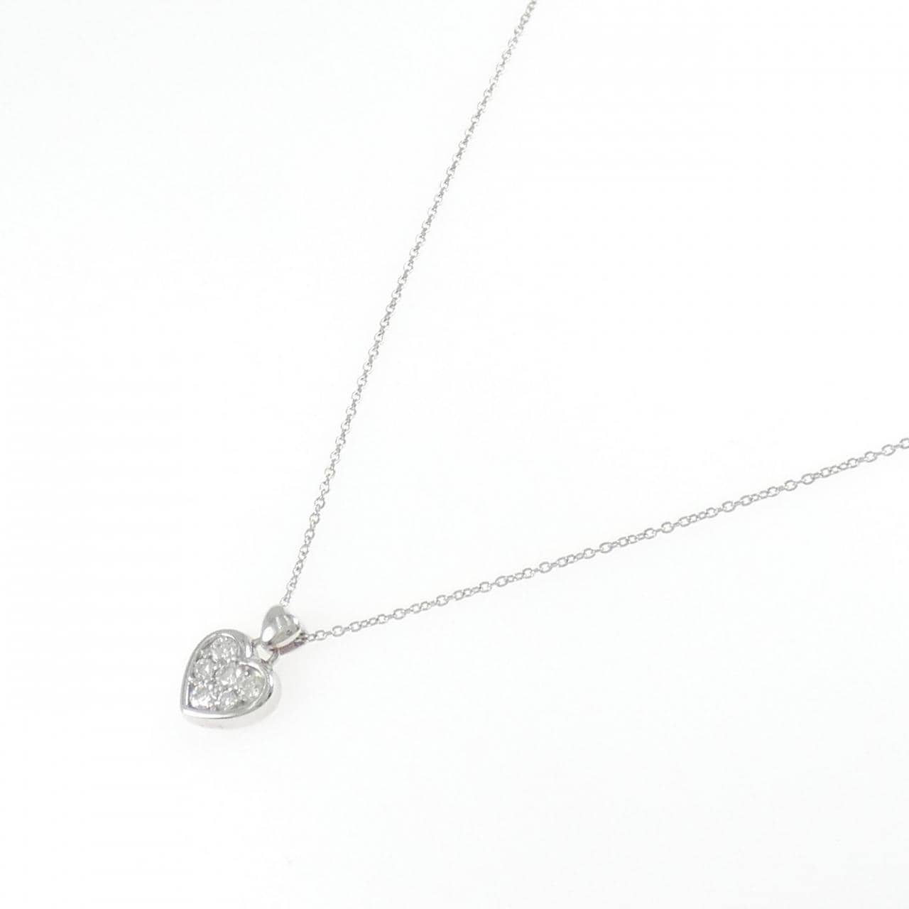 K18WG ハート ダイヤモンド ネックレス 0.2CT