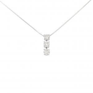 PT900/PT850 スリーストーン ダイヤモンド ネックレス 0.53CT