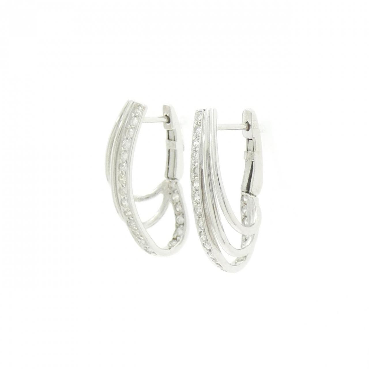 K18WG ダイヤモンド ピアス 0.4CT