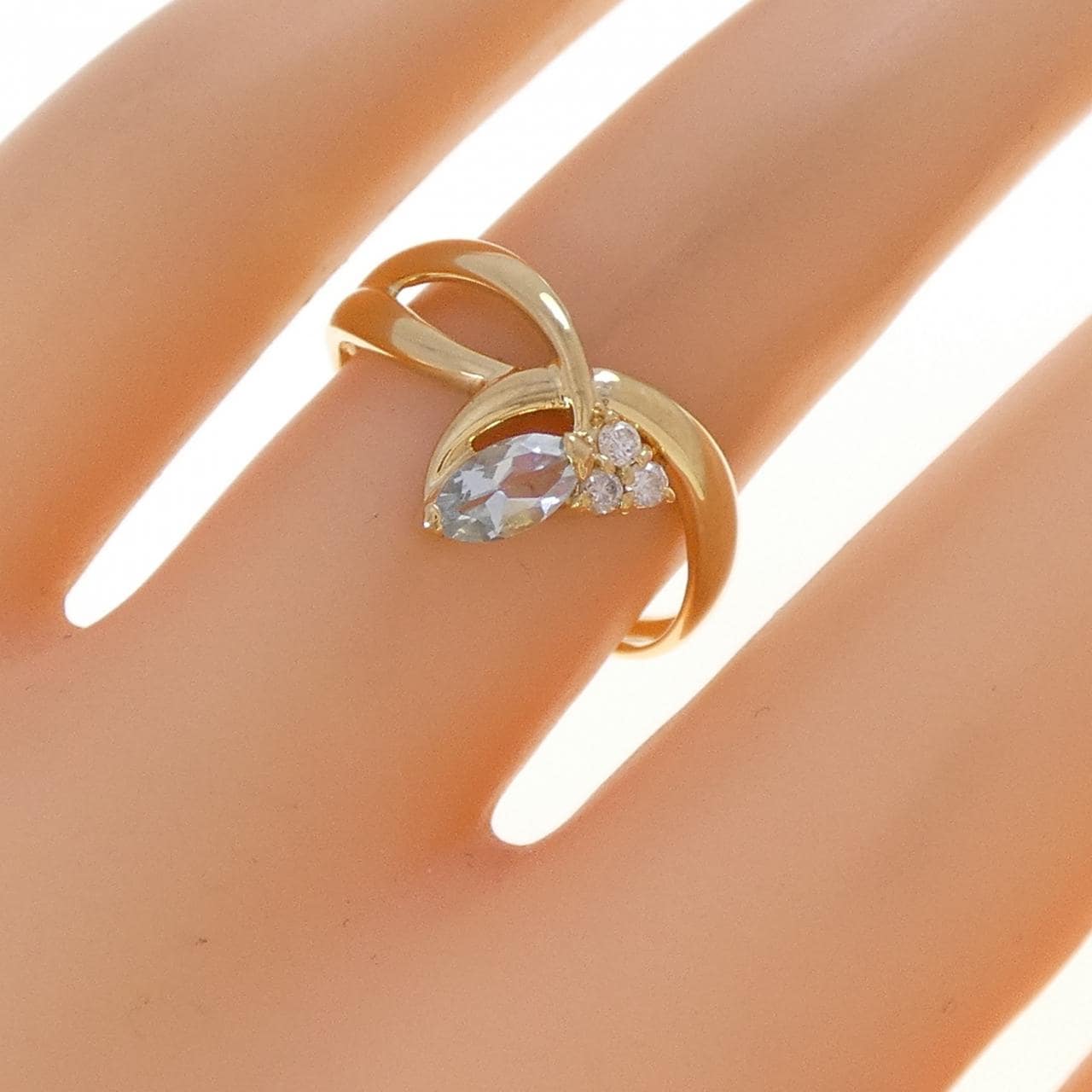 K18YG アクアマリン リング