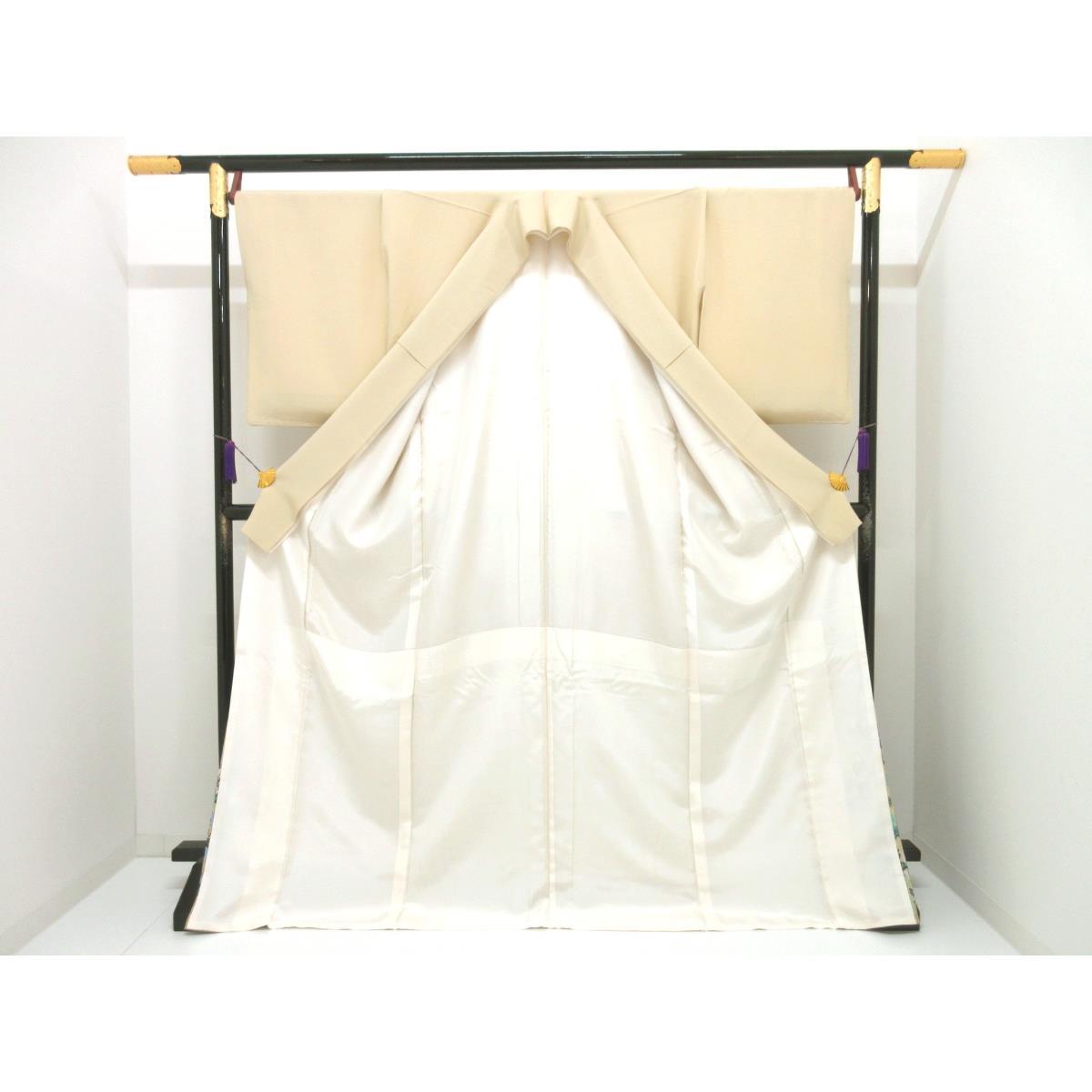 色留袖　丸に三ツ柏　身幅２Ｌ寸【トキオエトキ】