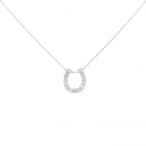 【新品】PT900/PT850 ホースシュー ダイヤモンド ネックレス 0.15CT