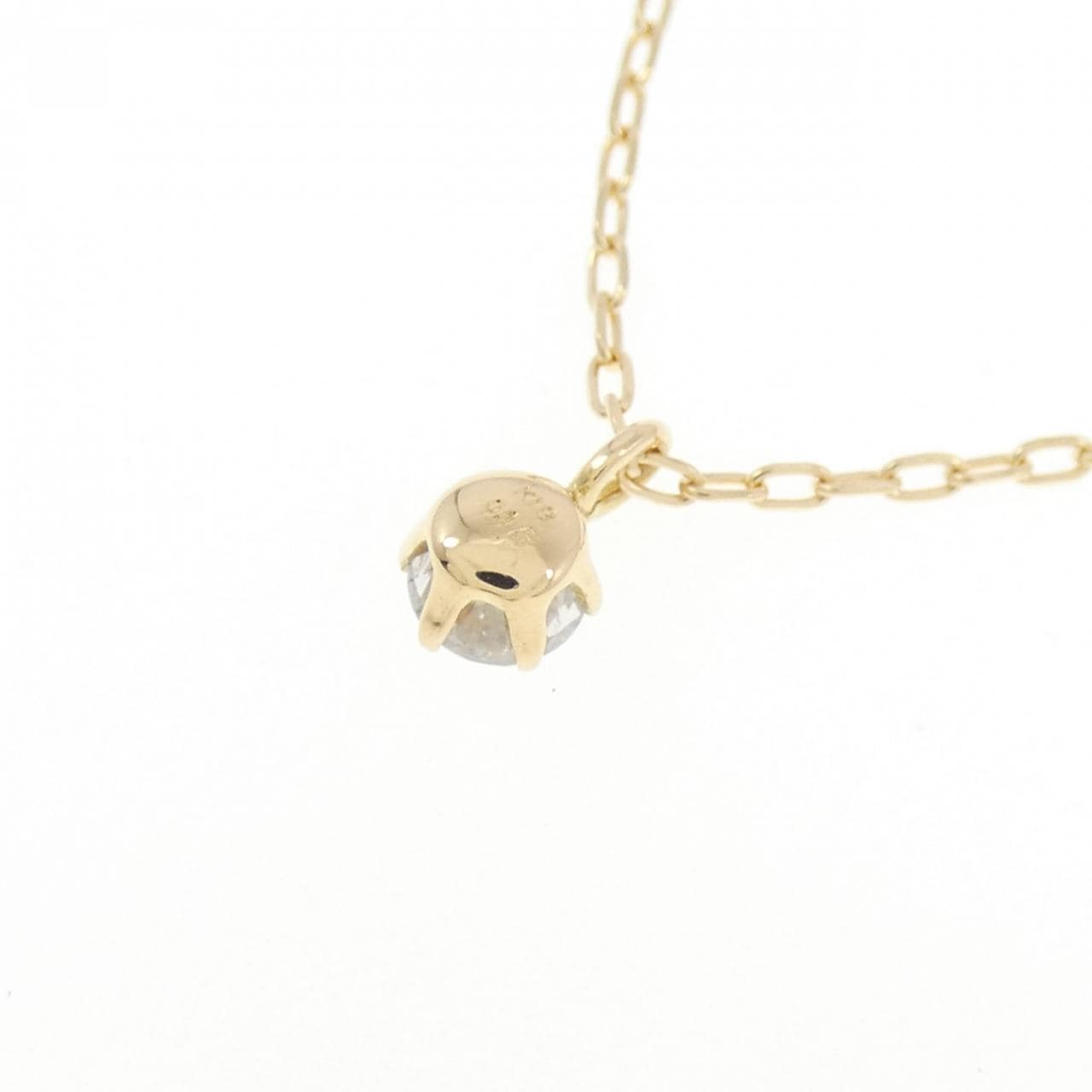 K18YG ソリティア ダイヤモンド ネックレス 0.15CT