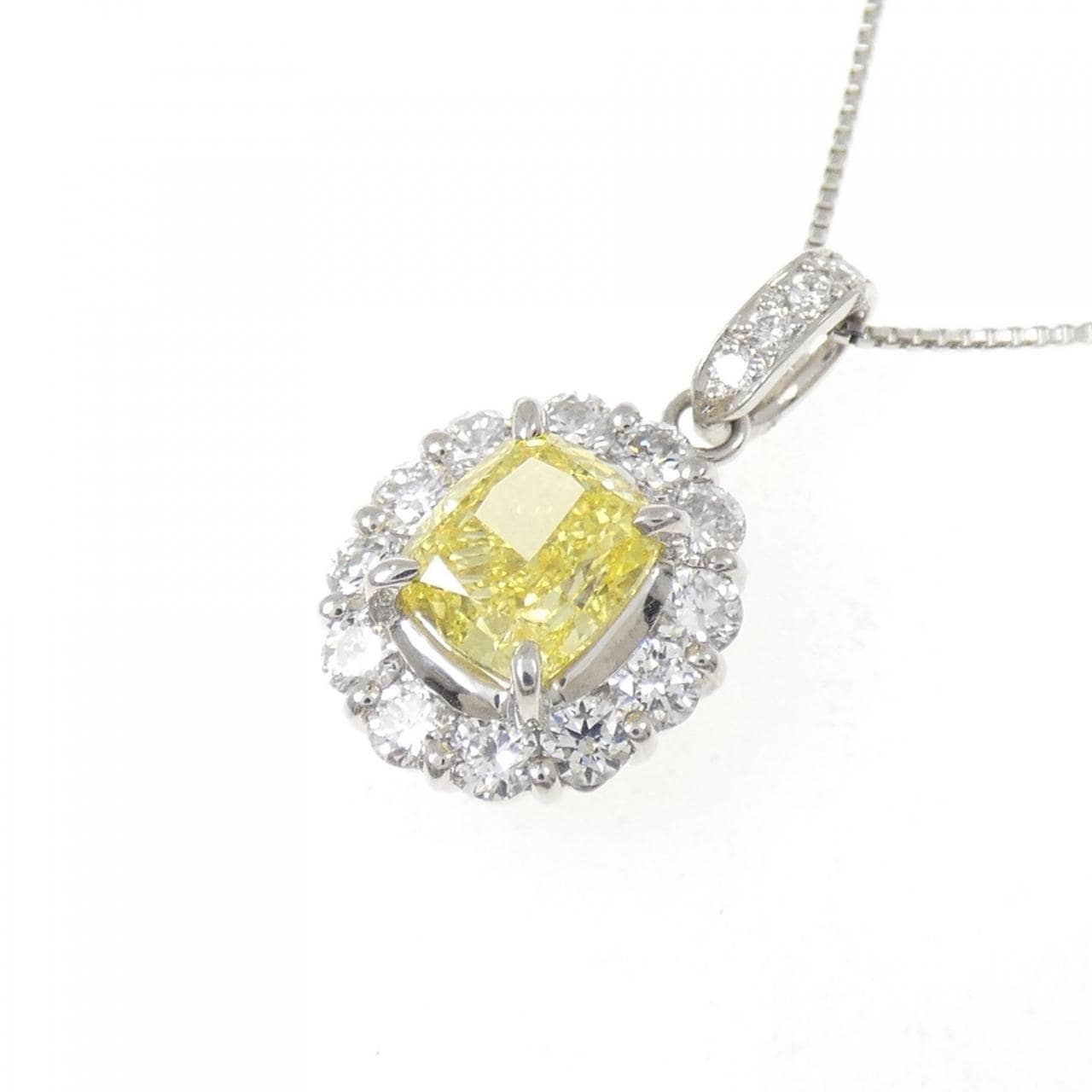 PT900/PT850 ダイヤモンド ネックレス 1.00CT FVY VS2 ファンシーカット