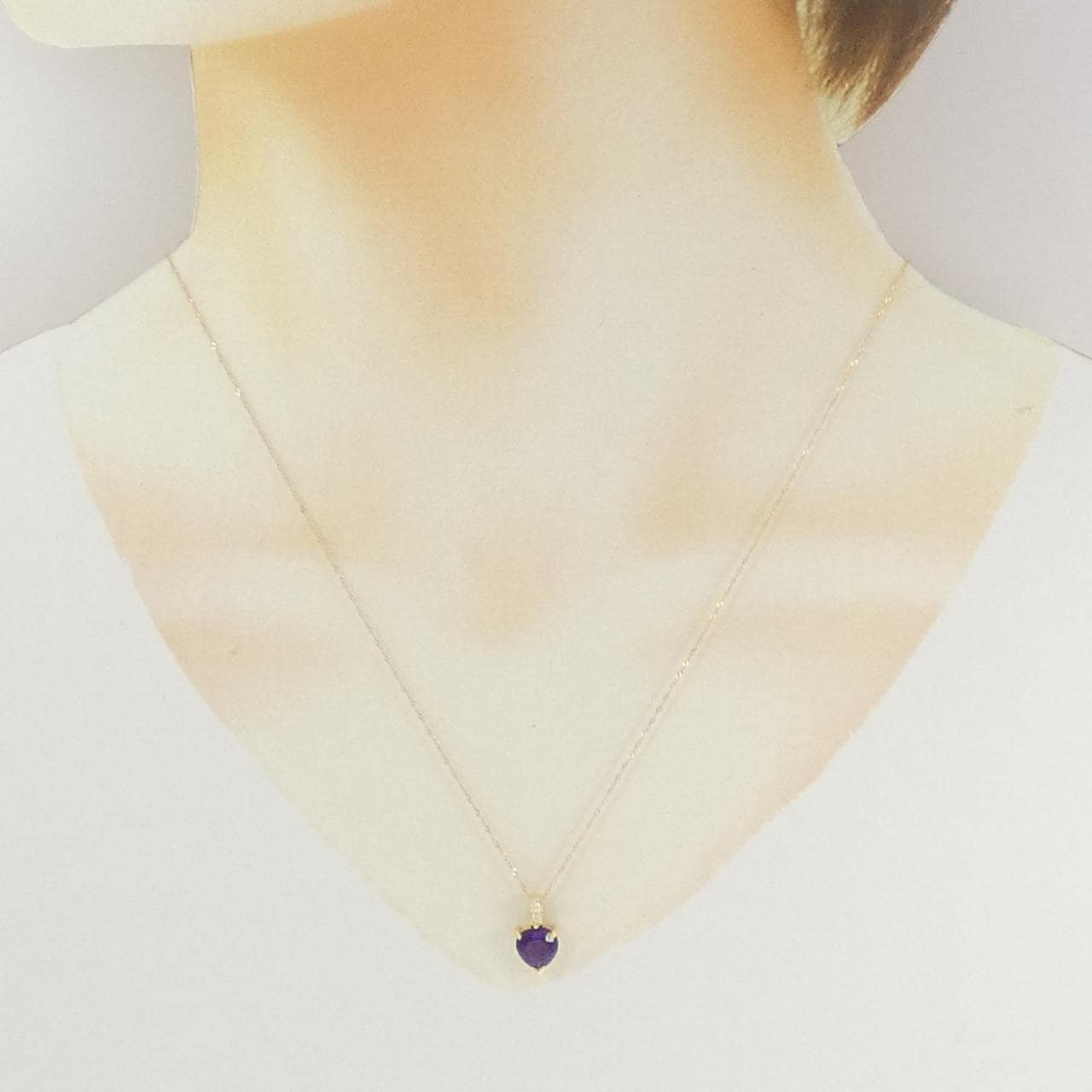 750YG/K18YG ハート アメトリン ネックレス