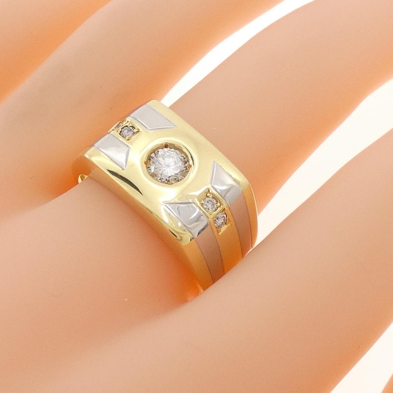 K18YG/PT900 ダイヤモンド リング 0.43CT