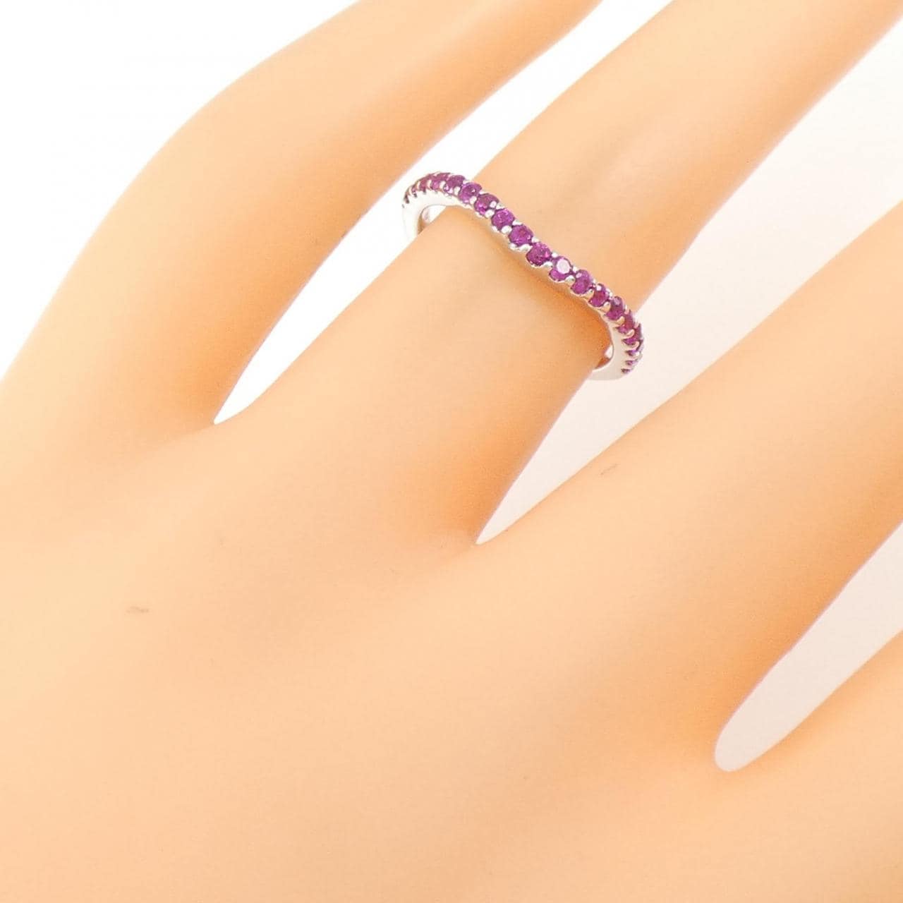 K18WG ルビー リング 0.33CT