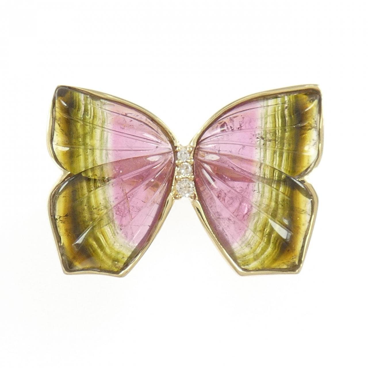 K18YG バタフライ トルマリン リング