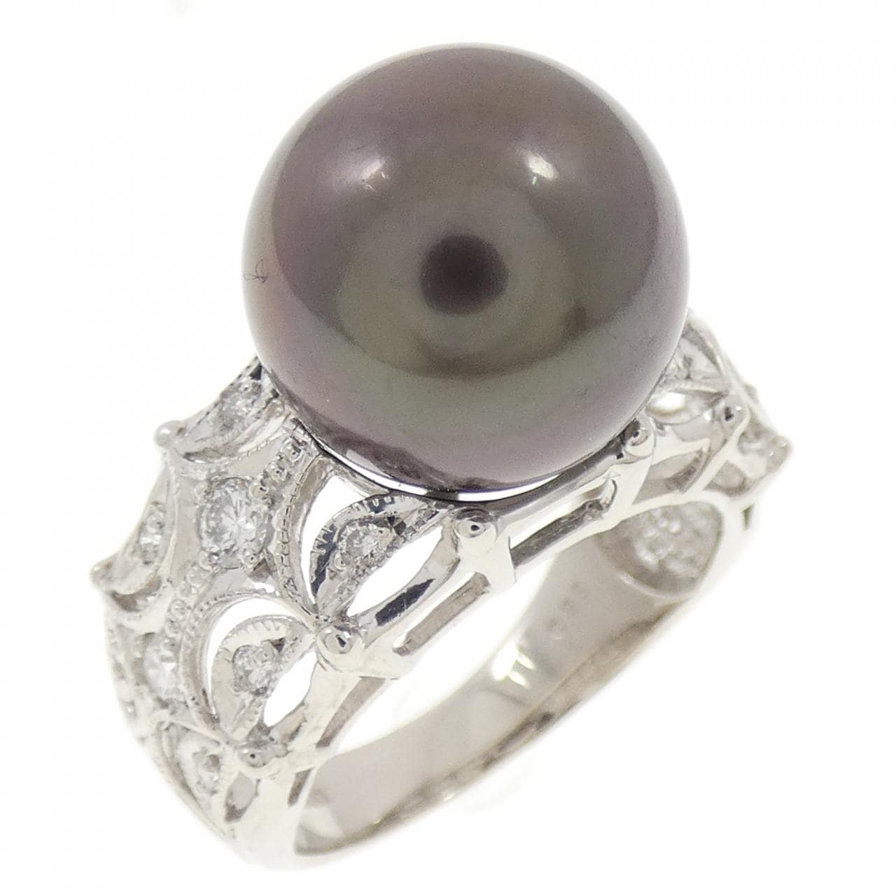 PT900 黒蝶パール リング 12.3mm