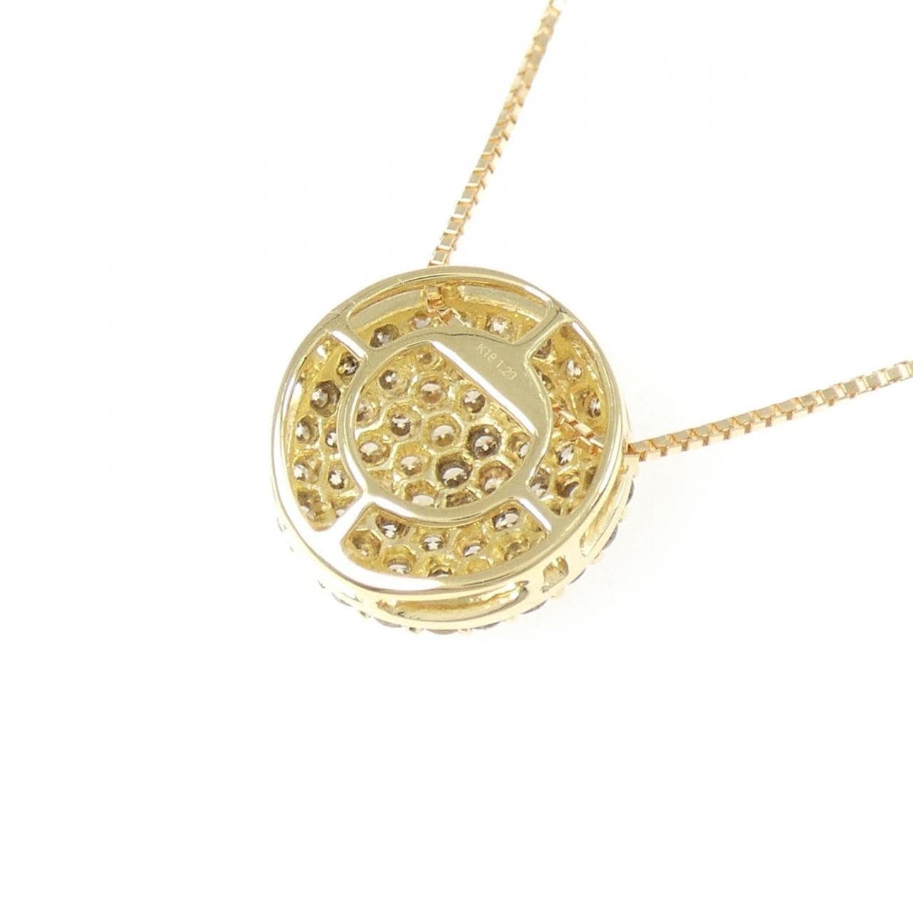 K18YG パヴェ ダイヤモンド ネックレス 1.20CT