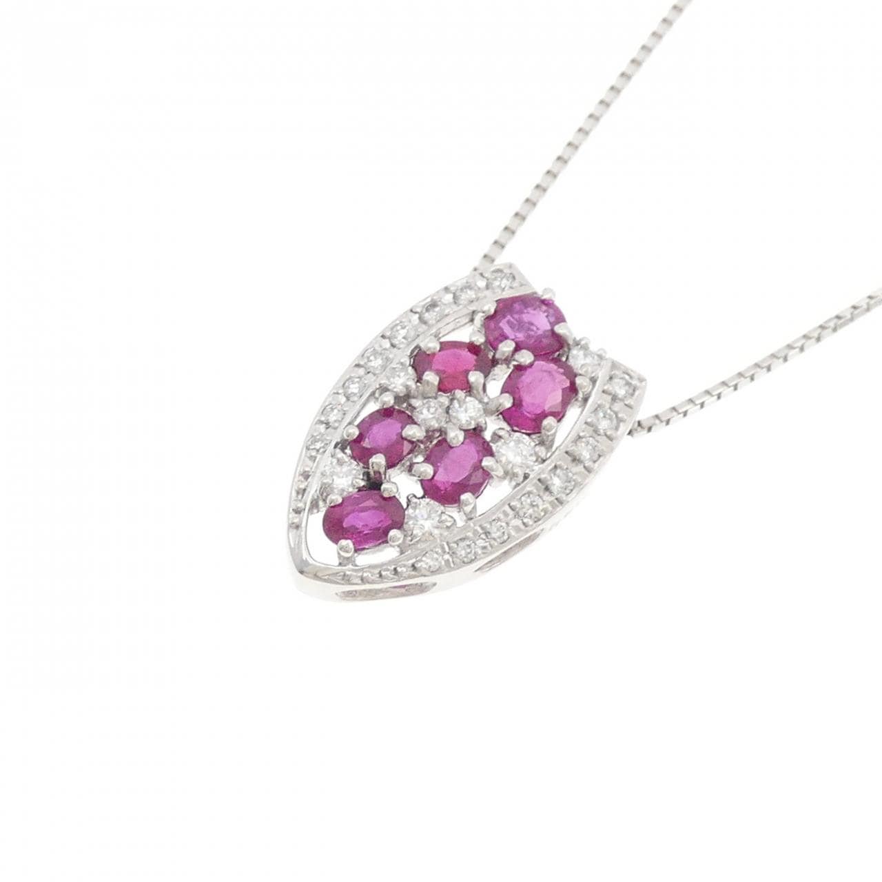 PT900/PT850 ルビー ネックレス 2.16CT