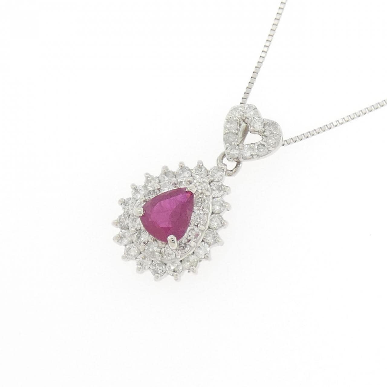 PT900/PT850 ルビー ネックレス 1.01CT