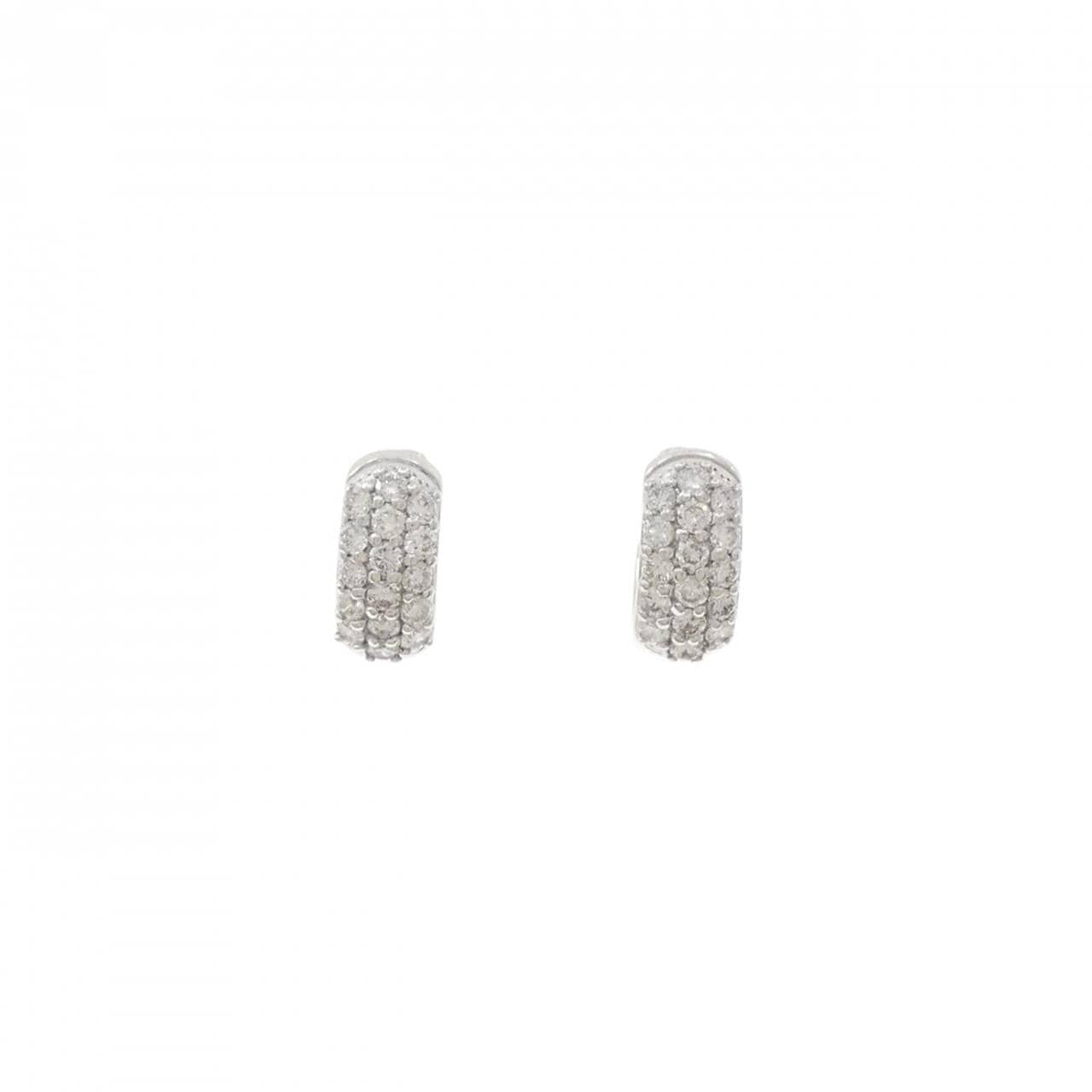 K18WG パヴェ ダイヤモンド ピアス 0.50CT