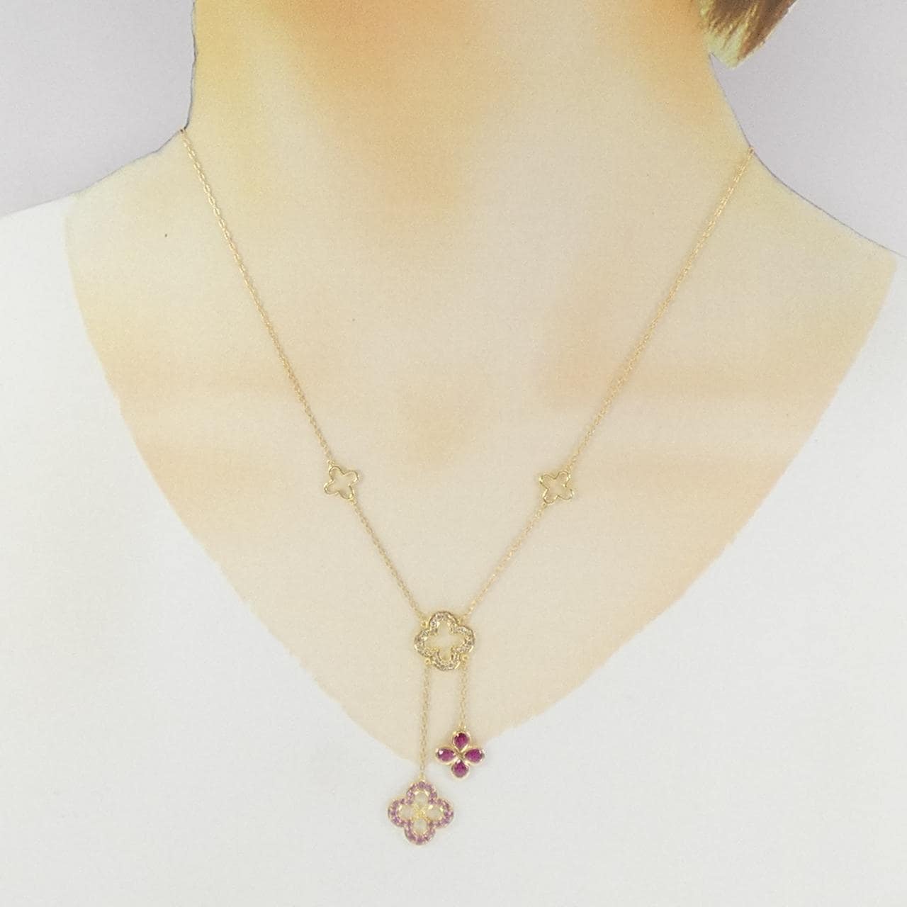 K18YG カラーストーン ネックレス