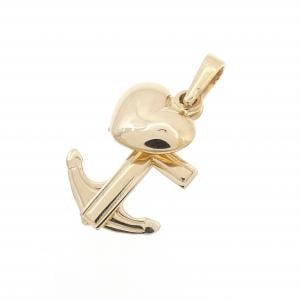 585YG ハート×クロス ペンダント