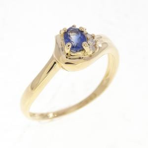 18KYG サファイヤ リング 0.24CT