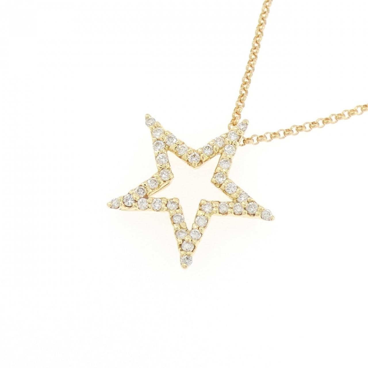 K18YG スター ダイヤモンド ネックレス 0.34CT