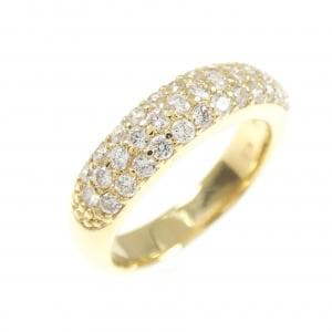 K18YG パヴェ ダイヤモンド ピンキー リング 0.40CT