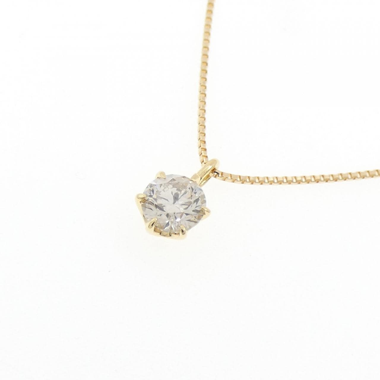 K18YG ソリティア ダイヤモンド ネックレス 0.30CT