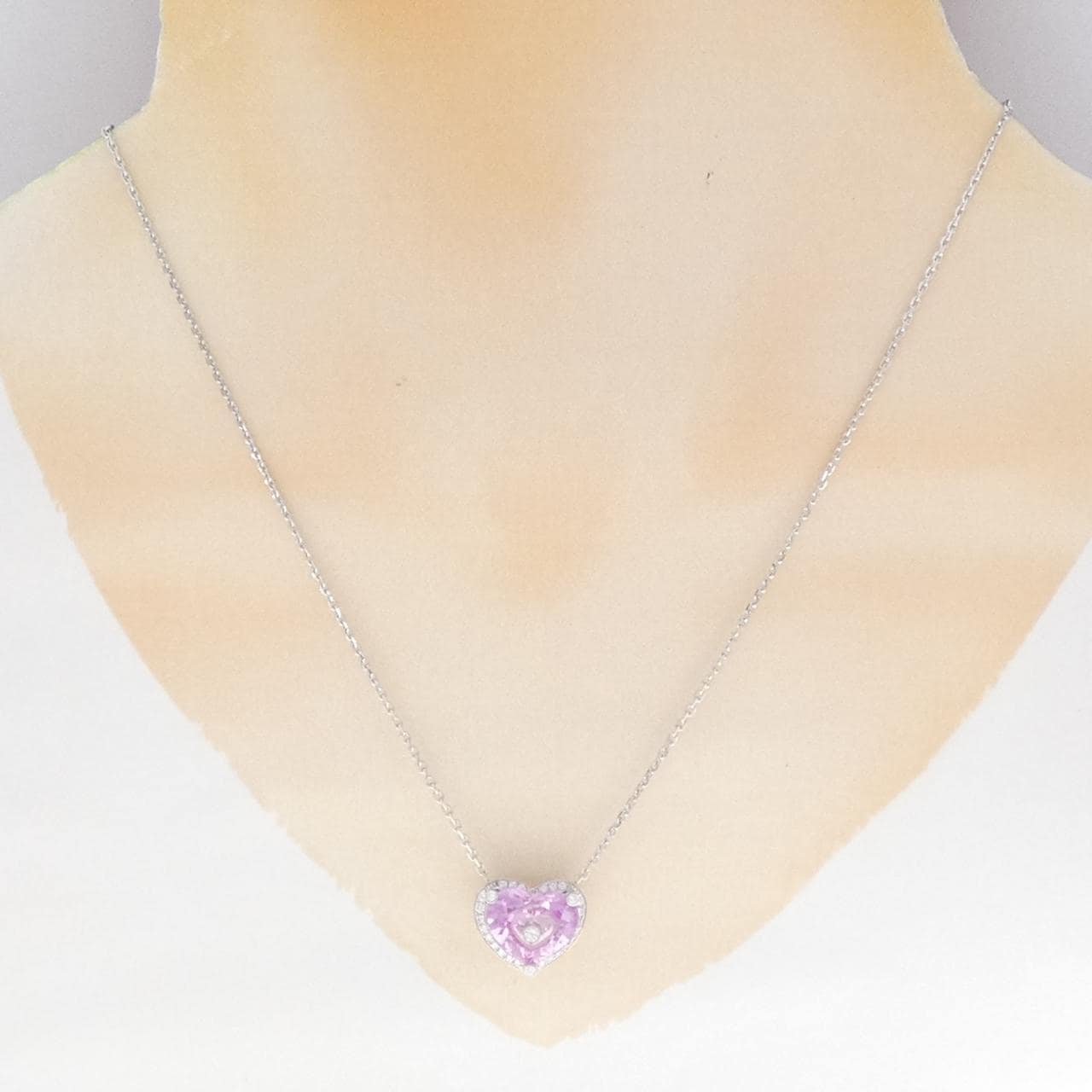ショパール ハート 合成サファイヤ ネックレス