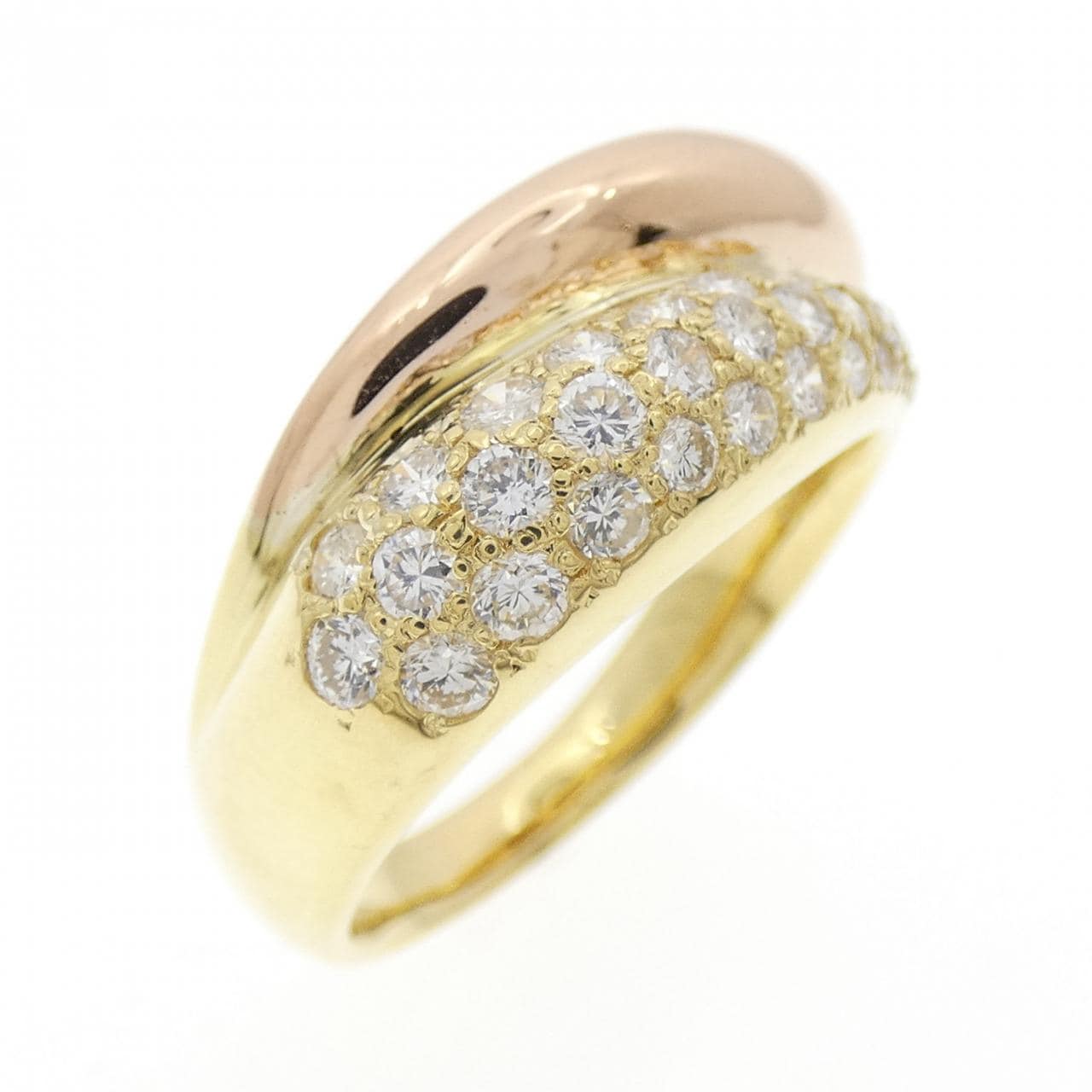 K18YG/K18PG パヴェ ダイヤモンド リング 0.70CT