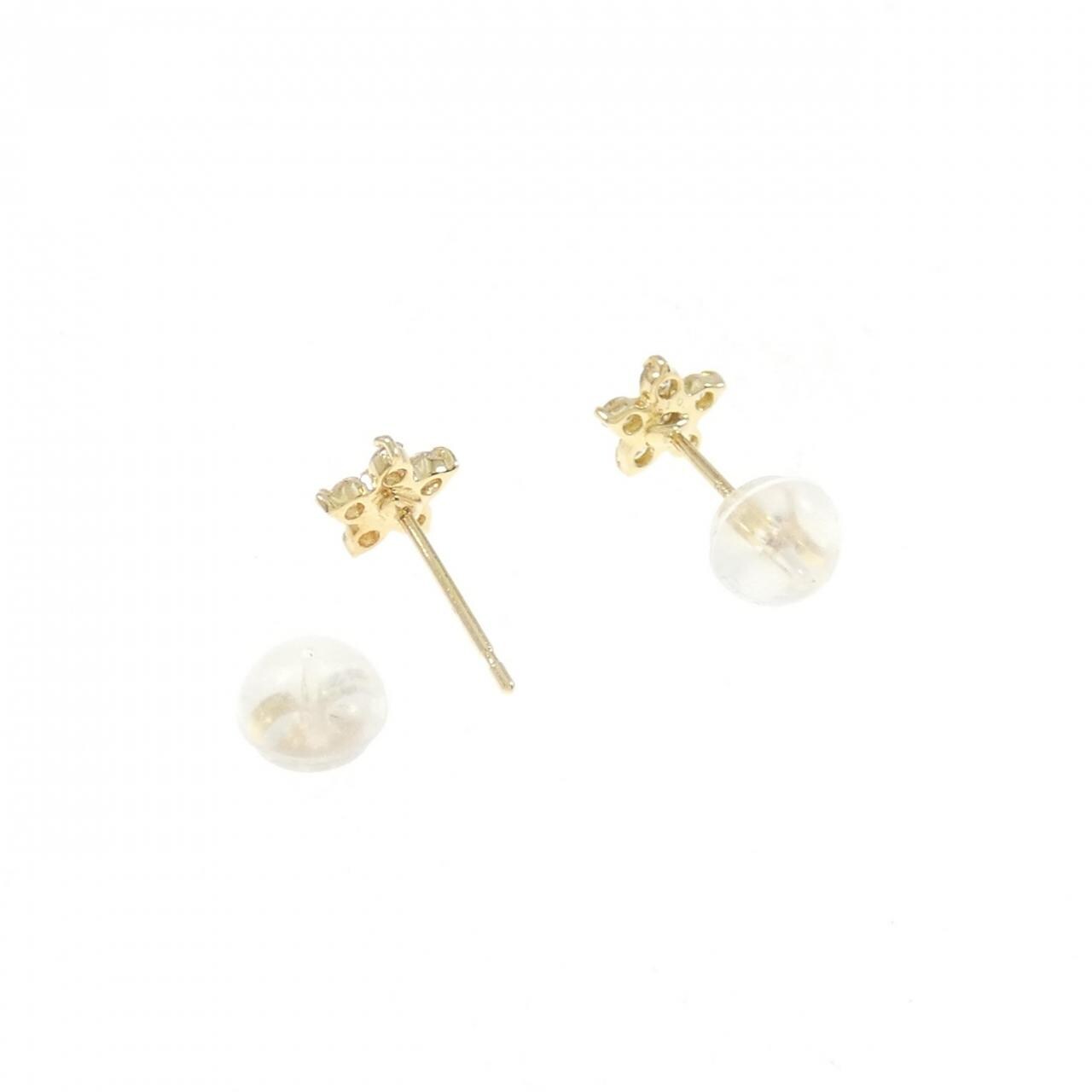 [新品] K18YG 花朵鑽石耳環 0.20CT