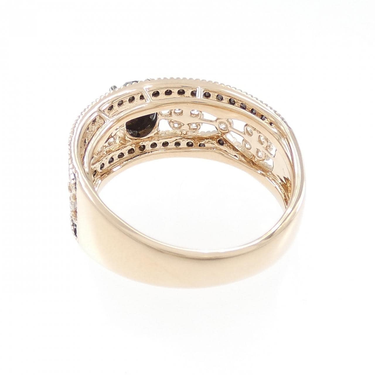 K18PG フラワー ダイヤモンド リング 0.80CT