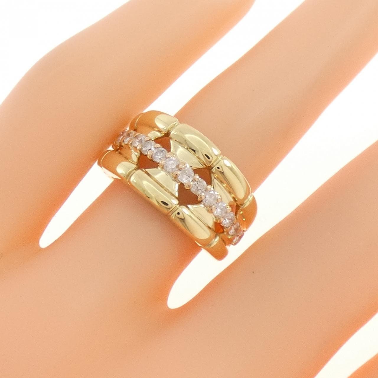 K18YG/K18PG ダイヤモンド リング 0.43CT