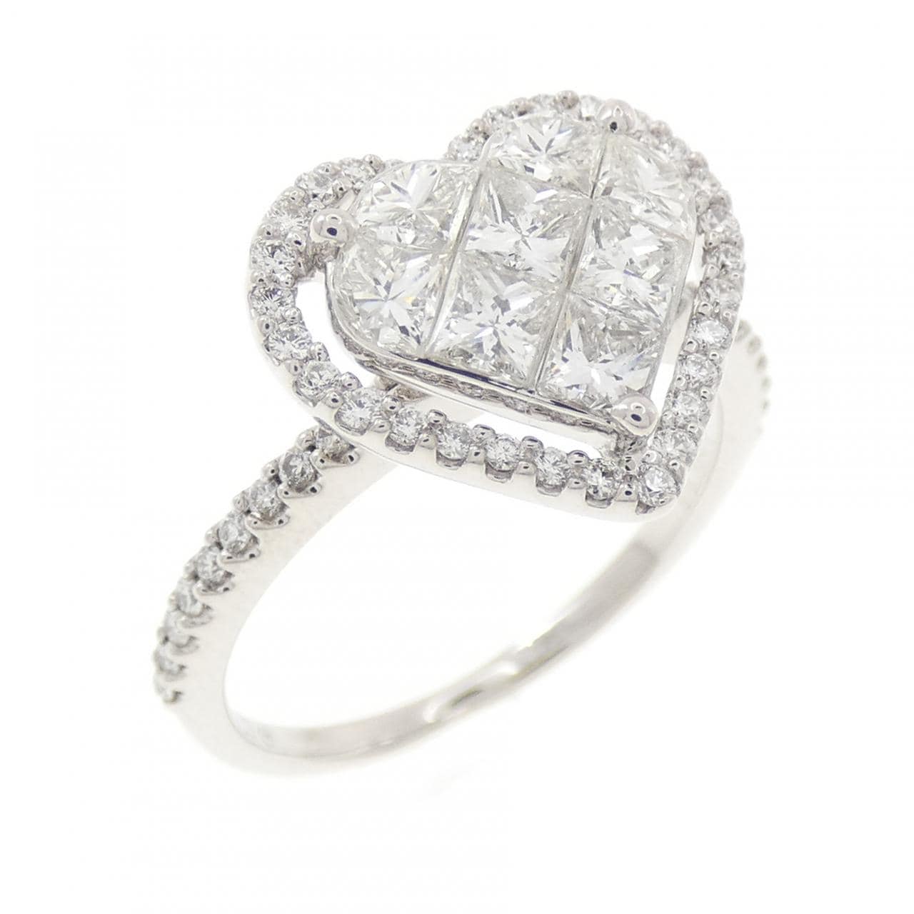 750WG ハート ダイヤモンド リング 1.05CT
