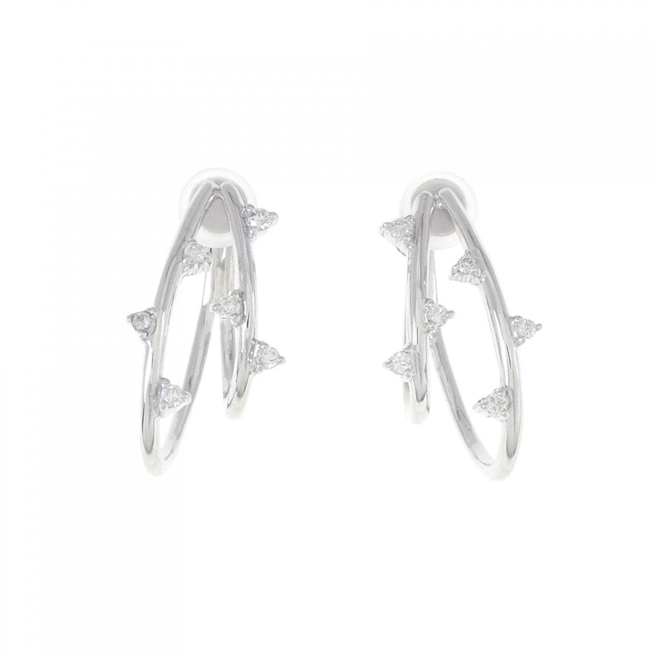 K18WG Diamond earrings