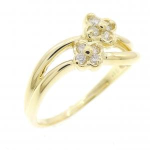 K18YG フラワー ダイヤモンド リング 0.10CT