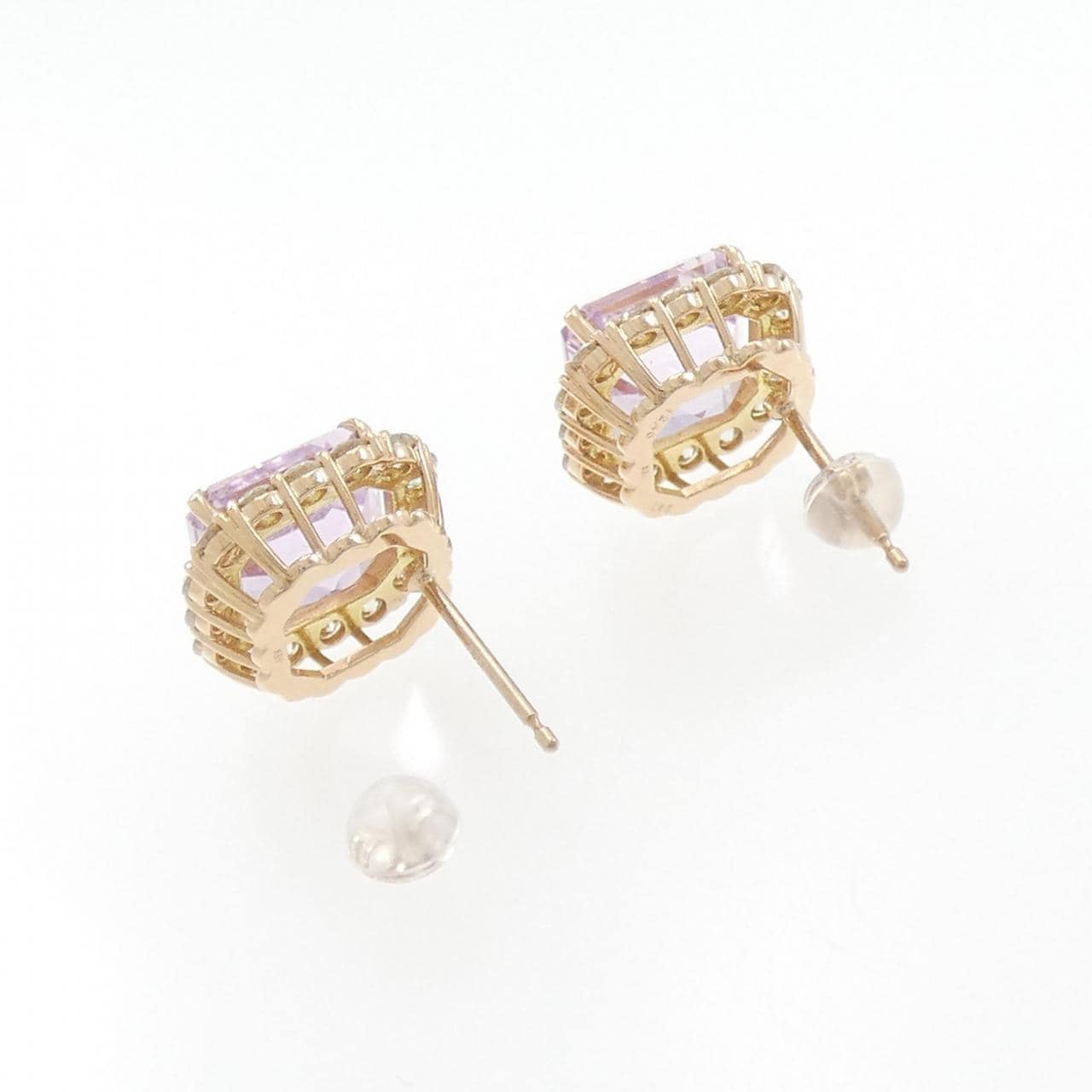 K18PG クンツァイト ピアス 12.45CT