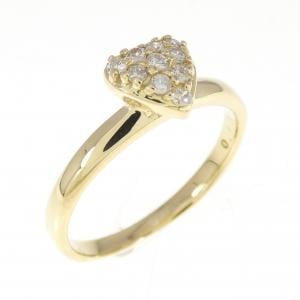 K18YG ハート ダイヤモンド リング 0.13CT