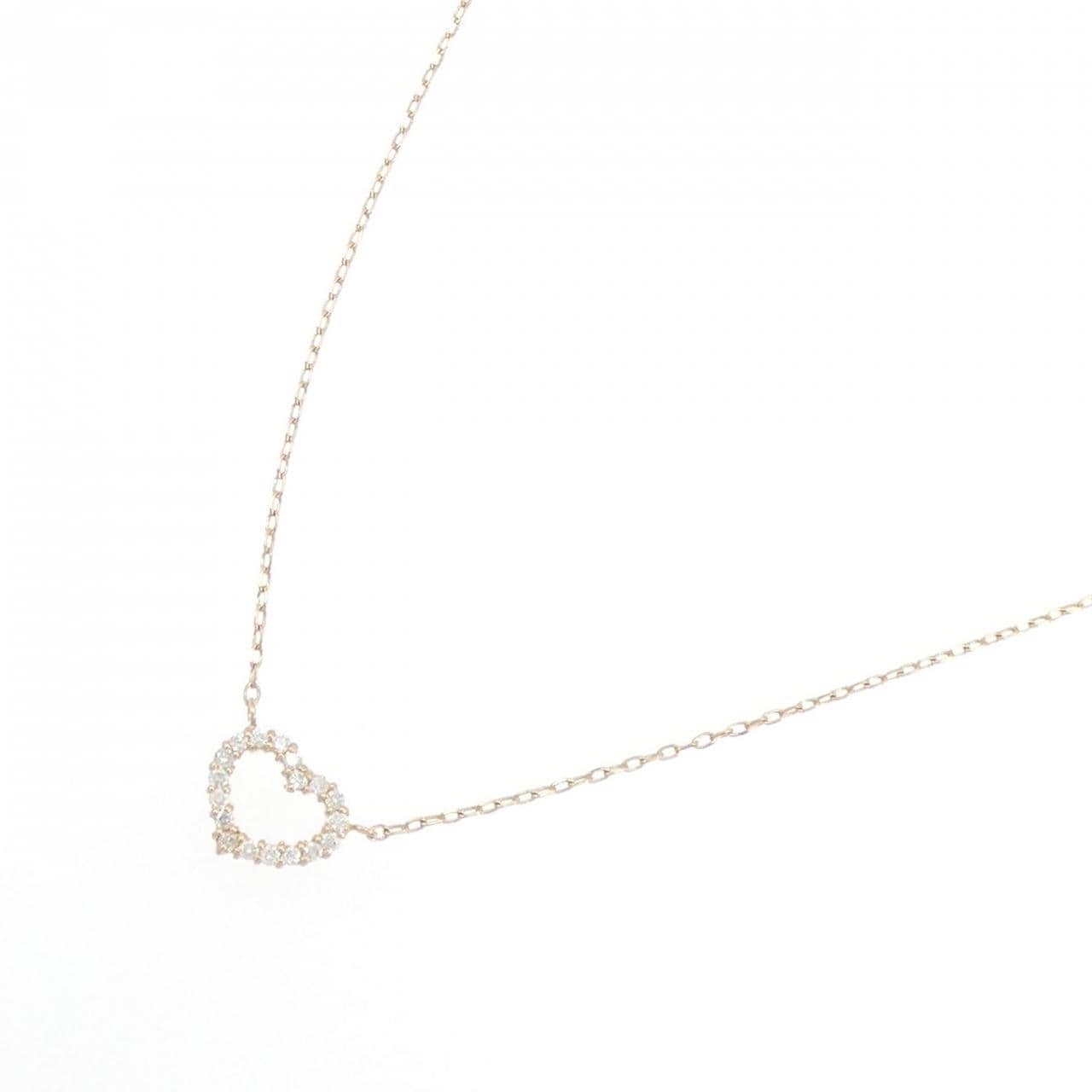 K18PG ハート ダイヤモンド ネックレス 0.18CT