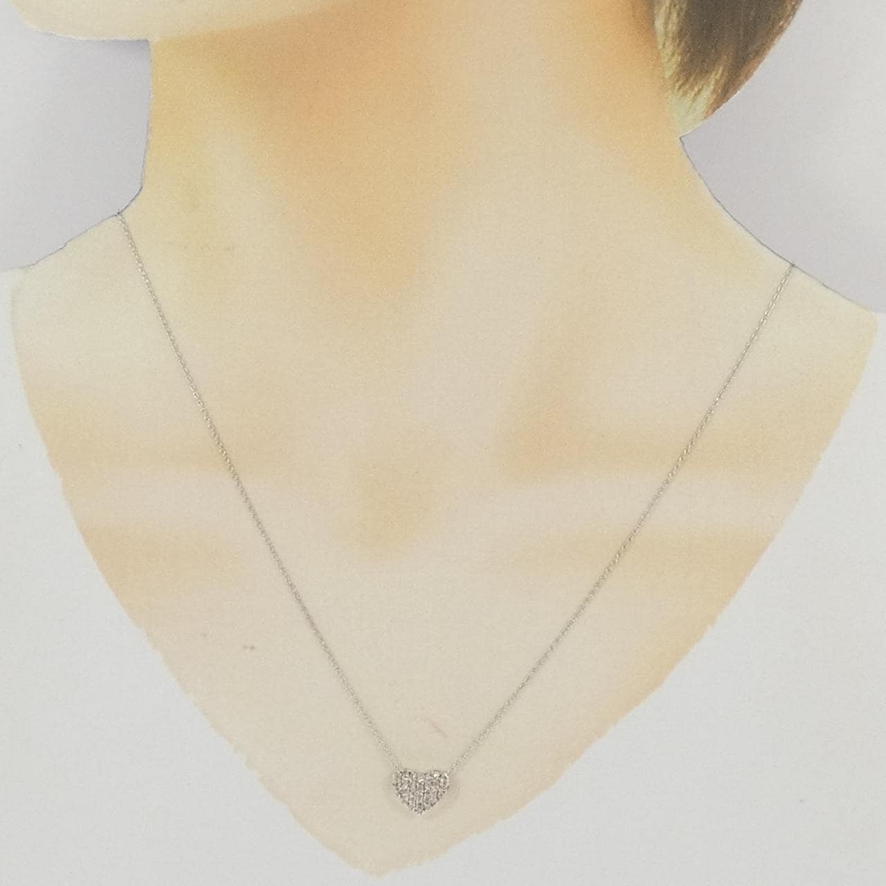 K18WG ハート ダイヤモンド ネックレス 0.28CT