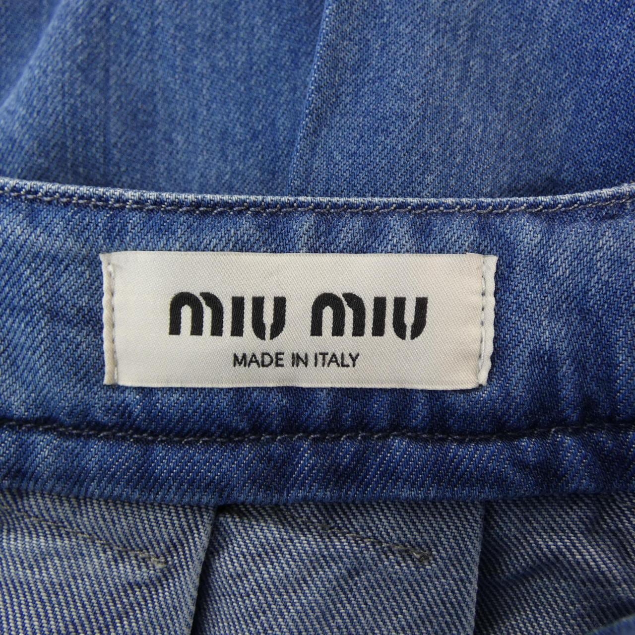 ミュウミュウ MIU MIU デニム ミニスカート MIU MIU ロゴ GWD329 SOOO 143V スカート