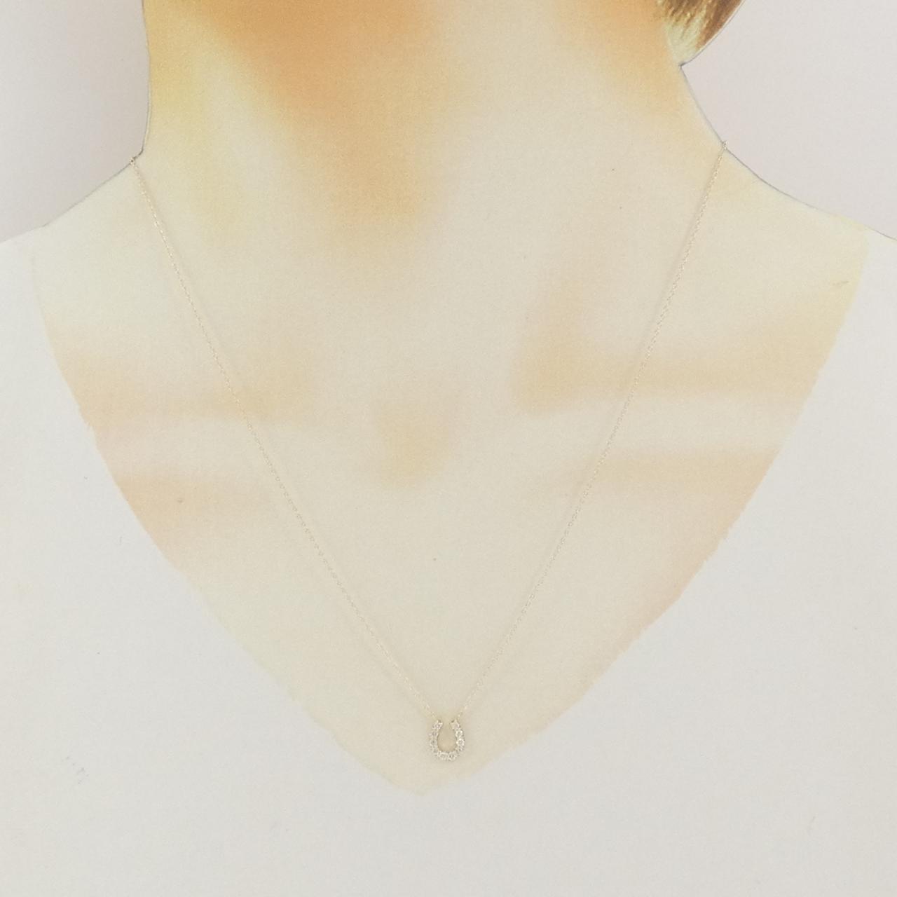 【リメイク】K10YG  ホースシュー ダイヤモンド ネックレス 0.15CT