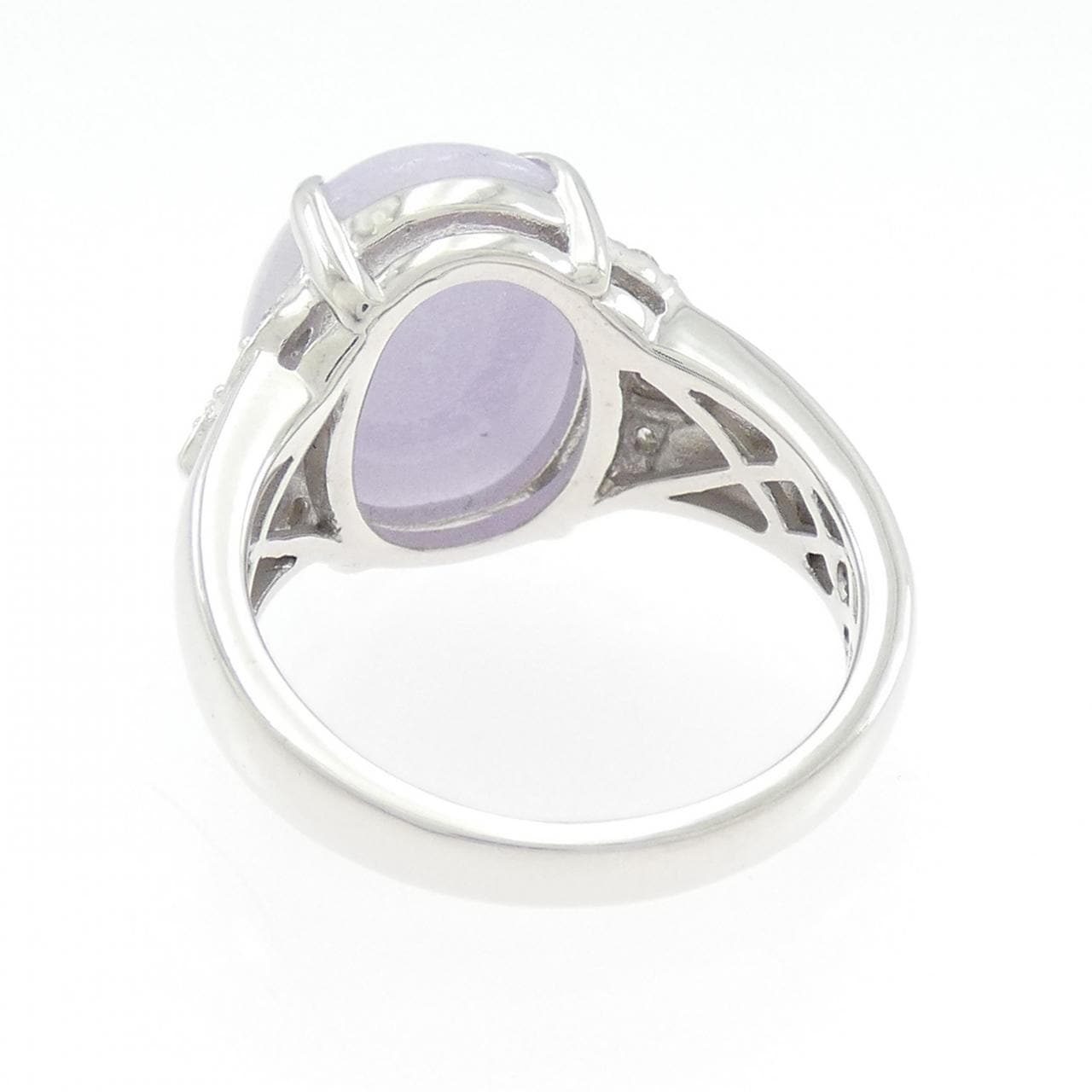 K18WG ラベンダーヒスイ リング 7.94CT