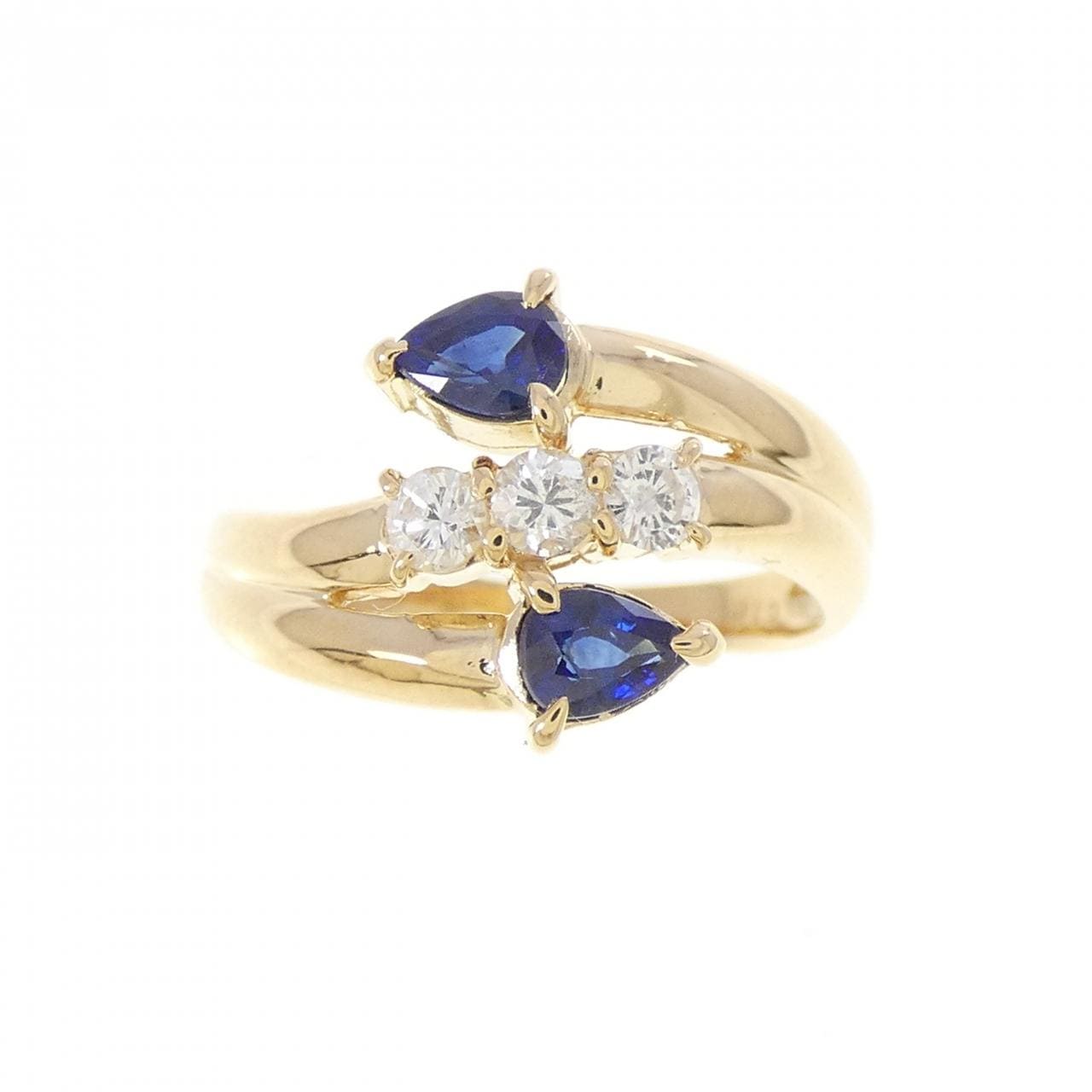 K18YG サファイヤ リング 0.45CT