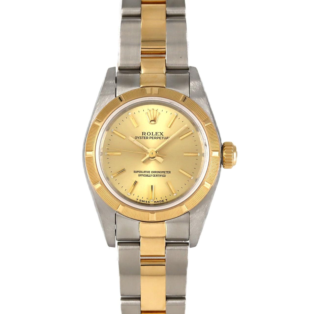 ロレックス オイスターパーペチュアル 76233 SSxYG 自動巻 A番