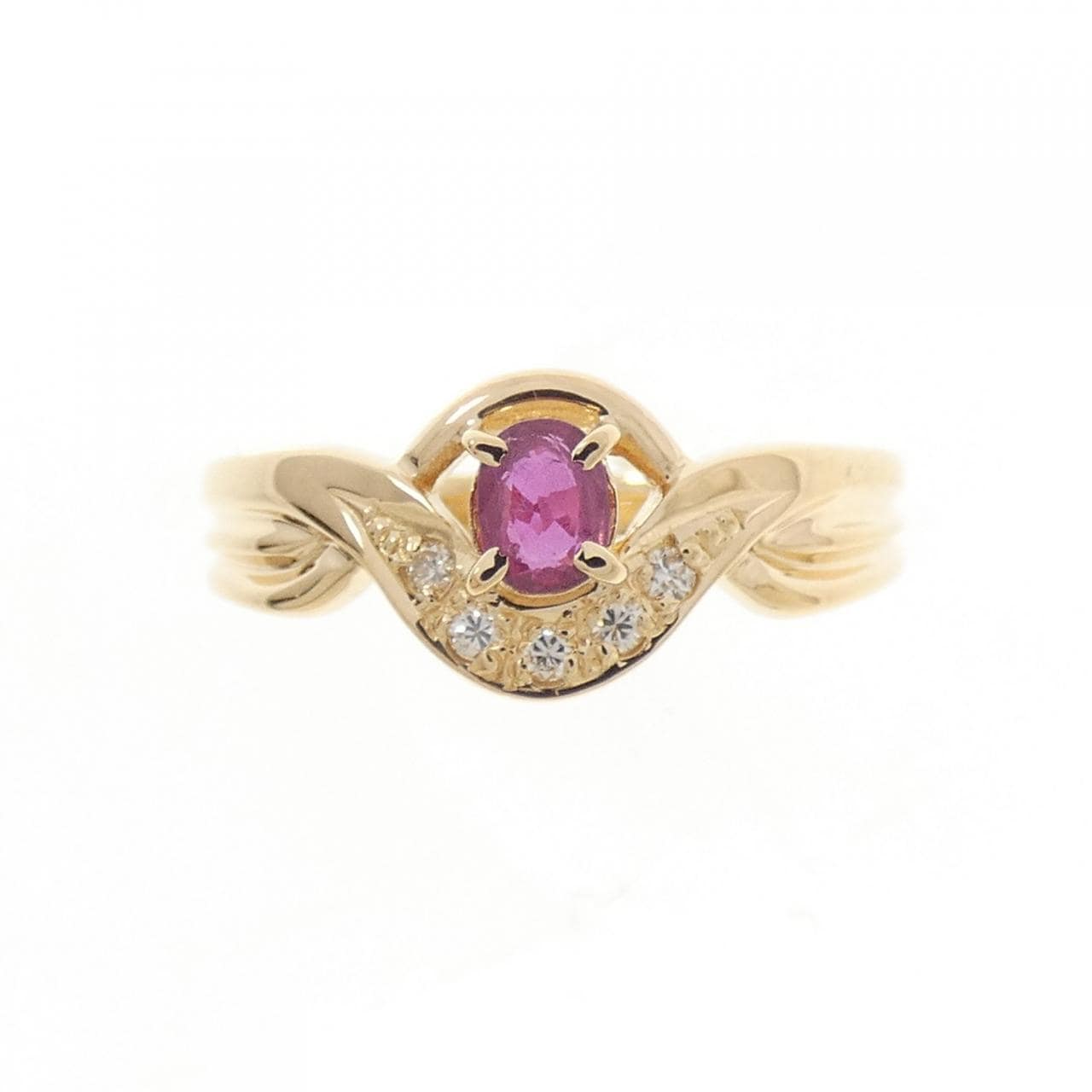 K18YG ルビー リング 0.22CT